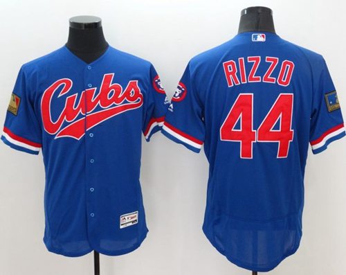Cubs #44 Anthony Rizzo Blue Flexbase Authentic Collection 1994 Turn Back The Clock Stitched MLB Jersey - Click Image to Close